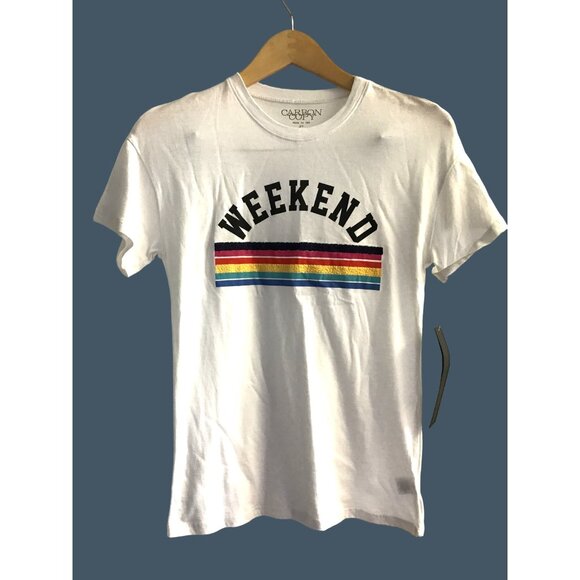 CARBON COPY- WOMENS GRAPHIC RAINBOW SHORT SLEEVE T-SHIRT SIZE X-SMALL - Picture 1 of 6